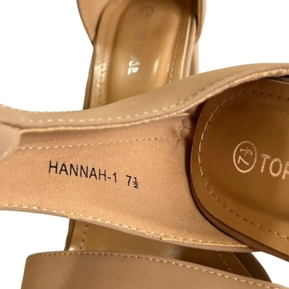 Top‎ Moda Women's Tan High Heel Sandals With Zipper Closure Size 7.5 Hannah-1